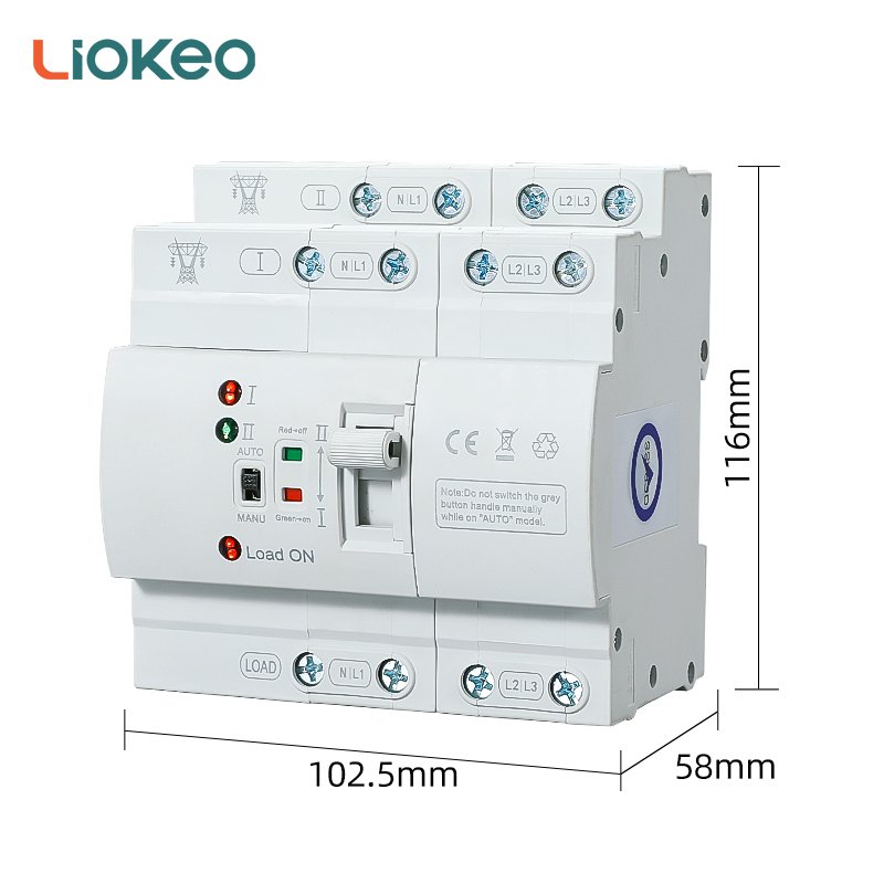 2P PC Class ATS Dual Prower Automatic Transfer Switch Changeover Switches Din Rail Type Generator 80A Switch 220V AC ATS