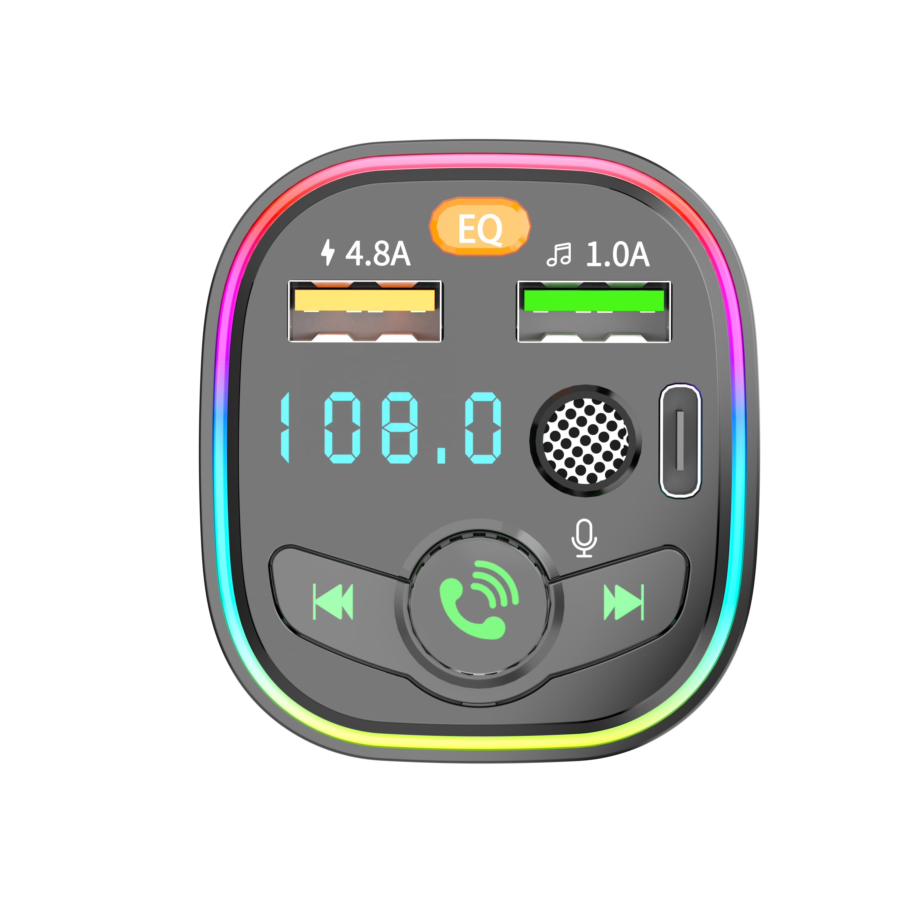 Q6 Car Kit PD Car Phone Charger 3.1A Dual USB Hands-free Calling Bottom Sound BT5.0 Bluetooth-MP3 Player FM Transmitter
