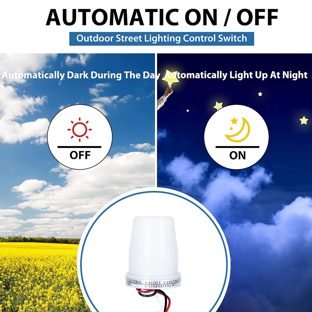 CNRIYA Thermal Photocell Light Switch 10A Auto on Off Light Sensor Switch Day Night Light Sensor Photoswitch ASC-2210T