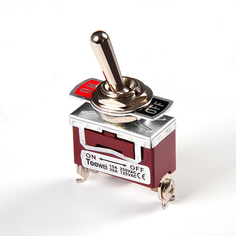 Toowei 10a15a 12mm Auto Car Boat Truck Spring Return Toggle Switch 3 Position Way Momentary with Cover Guard
