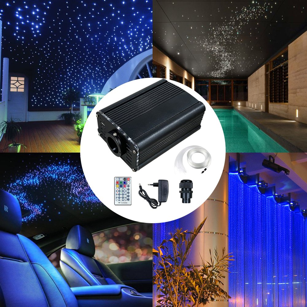 12V 16W Aluminum RGBW Twinkle Star Ceiling Kit LED Light Source APP Control Shooting Star for Car or Indoor Use