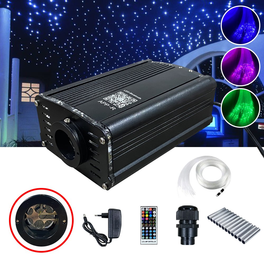 12V 16W Aluminum RGBW Twinkle Star Ceiling Kit LED Light Source APP Control Shooting Star for Car or Indoor Use