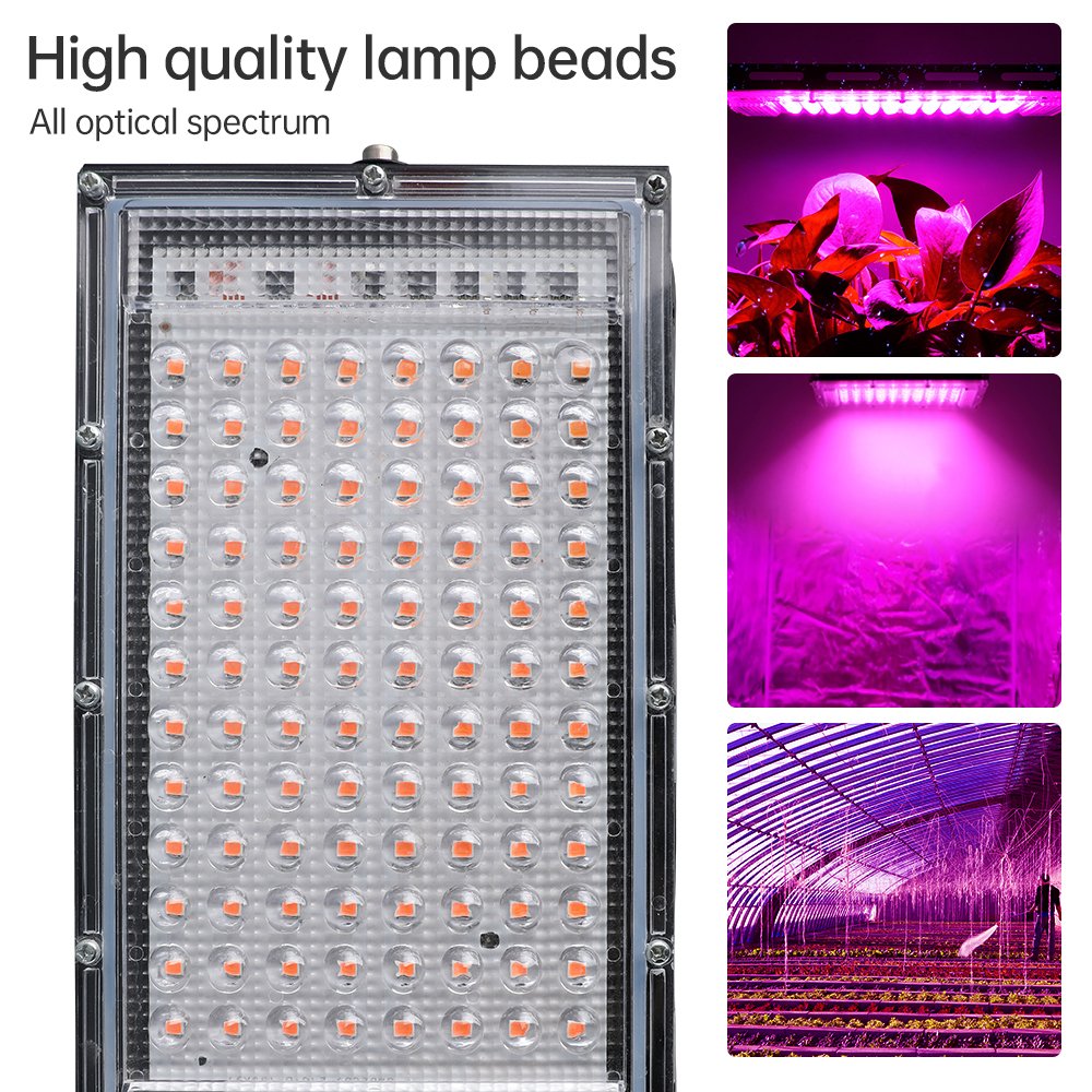 NEW AC220V Waterproof 100W Floodlight Spotlighting Led Commercial Full Spectrum Led Plant Grow Lights Greenhouse Growth Lamp 90