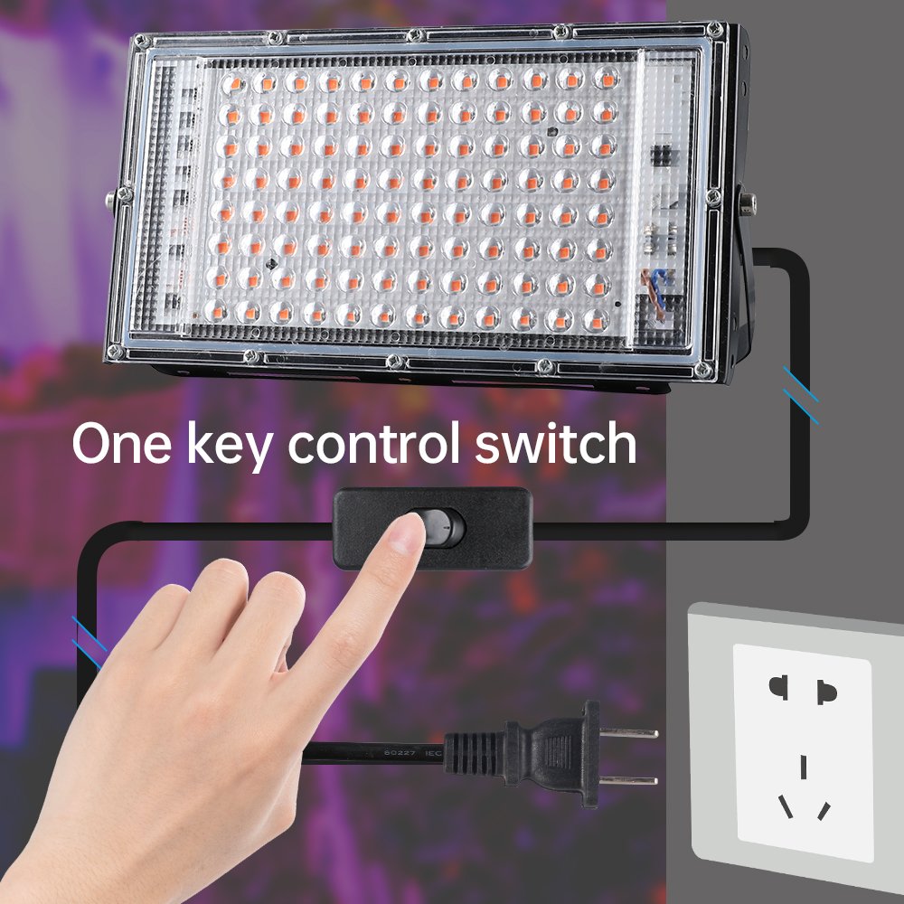 NEW AC220V Waterproof 100W Floodlight Spotlighting Led Commercial Full Spectrum Led Plant Grow Lights Greenhouse Growth Lamp 90