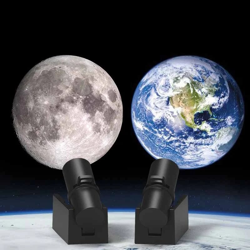 Moon Earth Projector Night Light Earth Moon Projection Led Desk Lamp for Bedroom Atmosphere Decoration Light