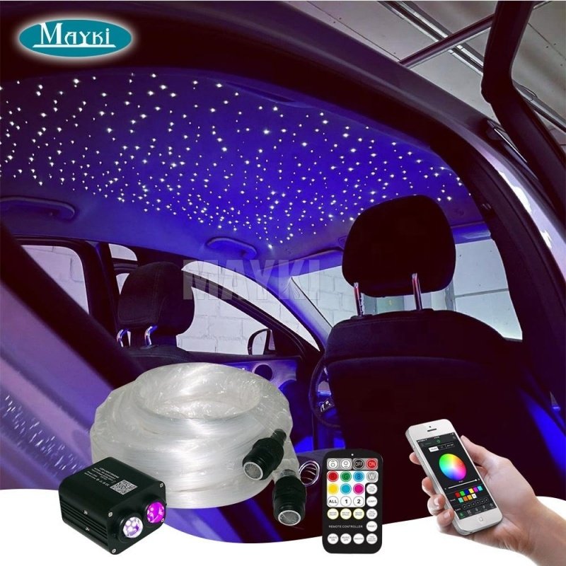 RGBW Led Fiber Optic Star Light 800 Pieces Twinkle Starlight Headliner Kit for Car