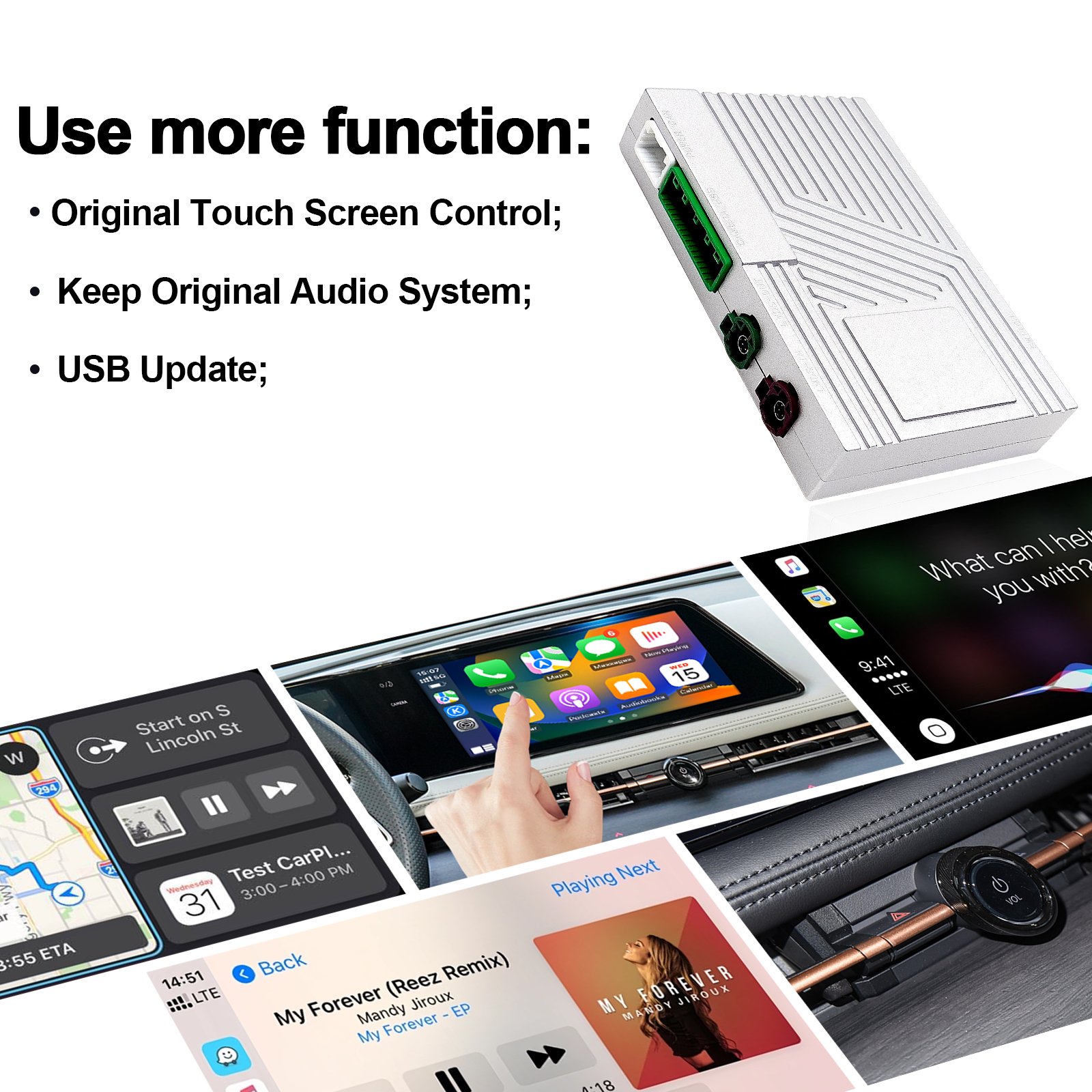 Exploter Wireless CarPlay Android Auto Decoder Retrofit Kit for Chinese Car Wireless Carplay Android Auto KIA GS GAC ChangAn