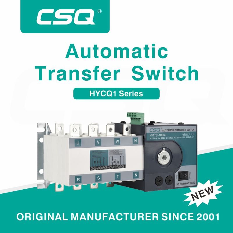 China CSQ HYCQ1 Automatic ATS Auto Changeover Switch 630A 1000A Change Over Switch PC Class 400A 4P Automatic Transfer Switch