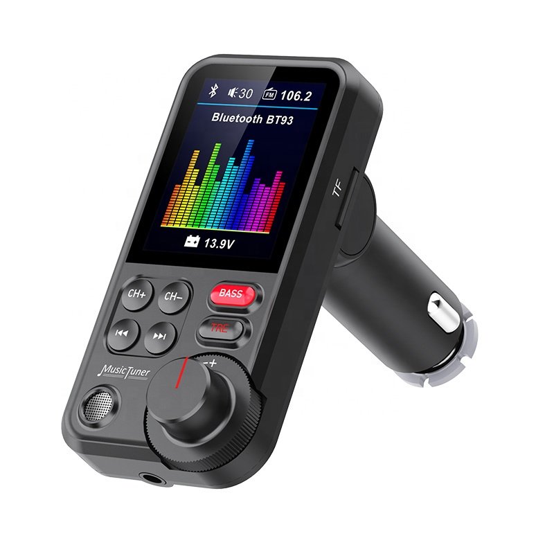 Original Design New Products Big Colorful TFT Display Blue Tooth Car Mp3 Player Fm Transmitters QC3.0 Quick Charge Car Charger