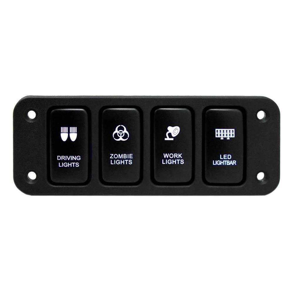 Fog Light Switch 4 Switch Panel Driving Light Blu-Ray Switch Push Button with Fog Light