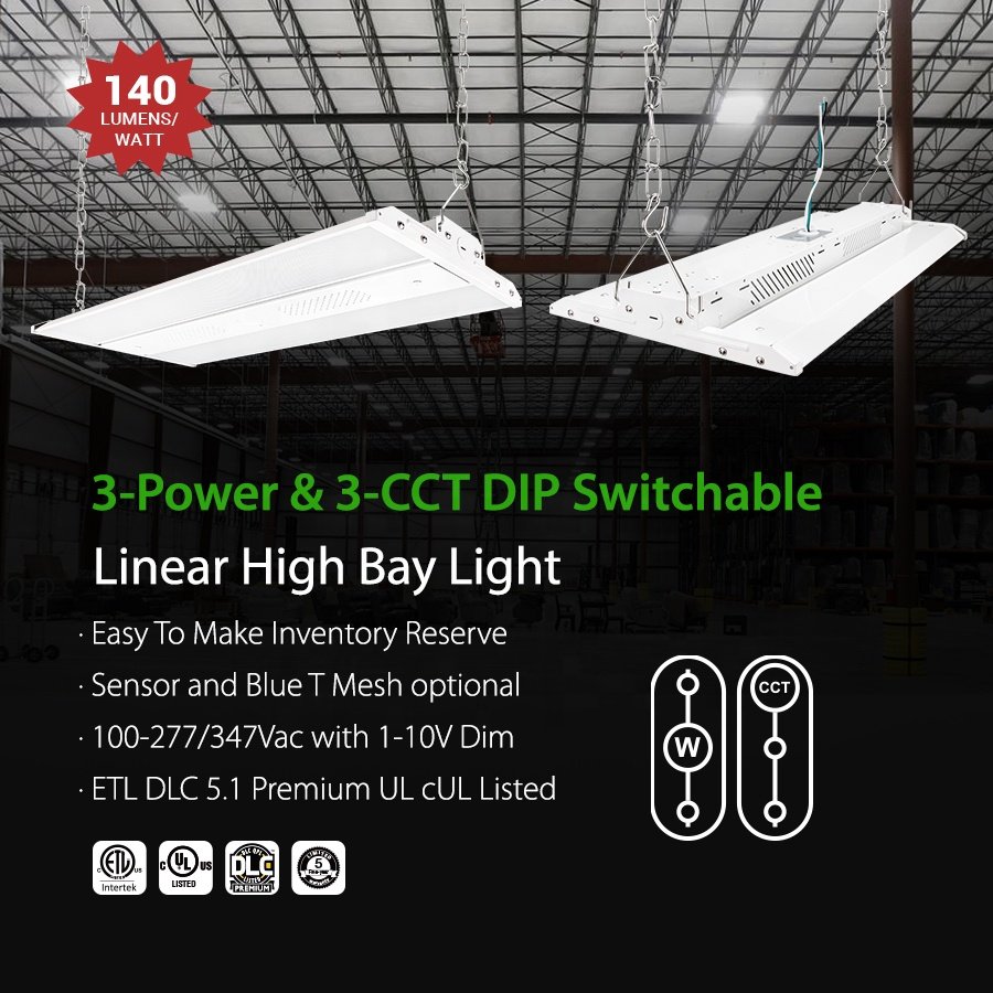 Workshop High Bay Lights Aluminum Highbays Light 1x2ft 3ft 80W 100W 165W 220W 300W Supermarket Linear Led High Bay Light