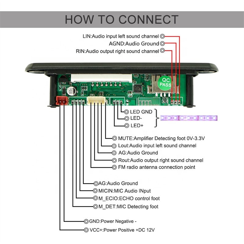 HIFI Audio System Bluetooth MP3 Decoder Board USB Bluetooth Kit 12V Car Accessories Reproductor MP3 Player Module Wireless