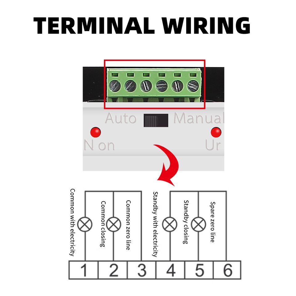 Dual Power Automatic Transfer Switch (2P 63A 125A) AC230V MCB Auto Changeover Circuit Breakers 4Poles PC Type