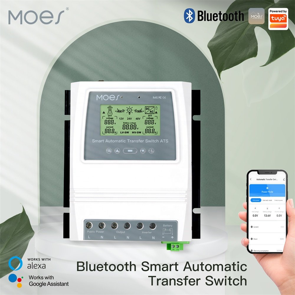 Energy Saving 80A Dual Power ATS Controller Automatic Transfer Switch with Power Monitor