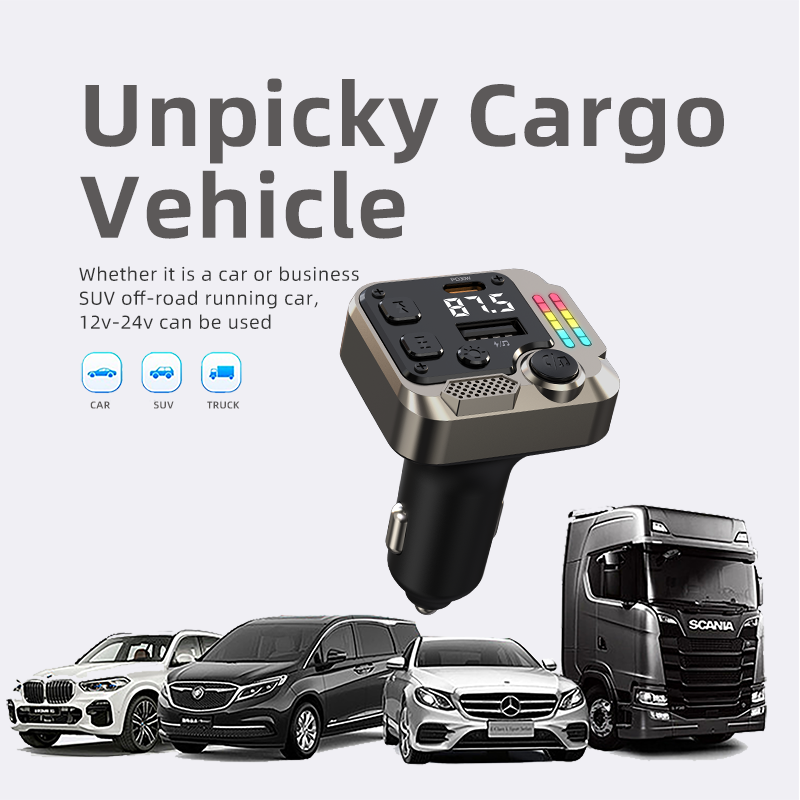 BT5.3 FM Transmitter QC3.0 Dual USB and PD20w Type-c Fast Car Charger Mp3 Player Car Wireless Handsfree Call Car Kit