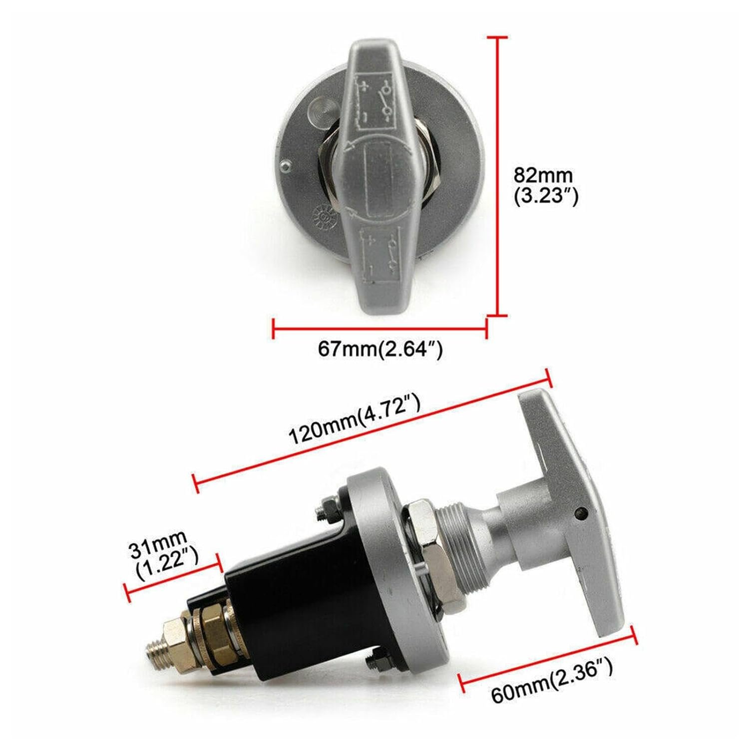 DC 12V-36V 250A Battery Kill Switch for Auto Car RV Boat