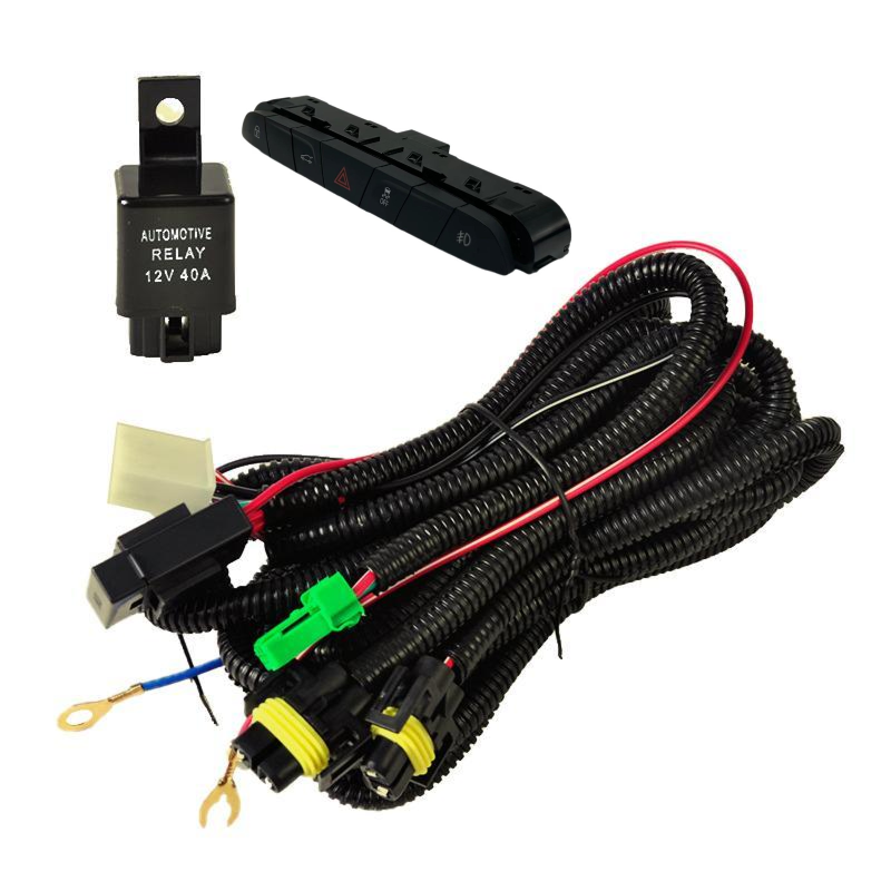 Modified Car Fog Light Wiring Harness Kit With Fuse and Relay Led Switch Wire Cable for Chevrolet Cavalier