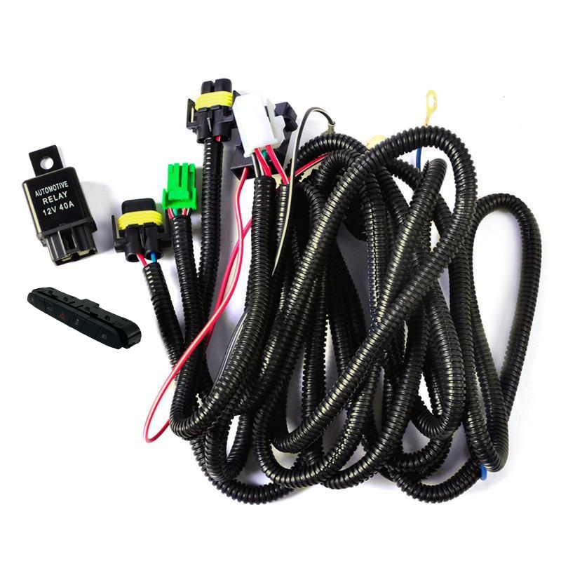Modified Car Fog Light Wiring Harness Kit With Fuse and Relay Led Switch Wire Cable for Chevrolet Cavalier