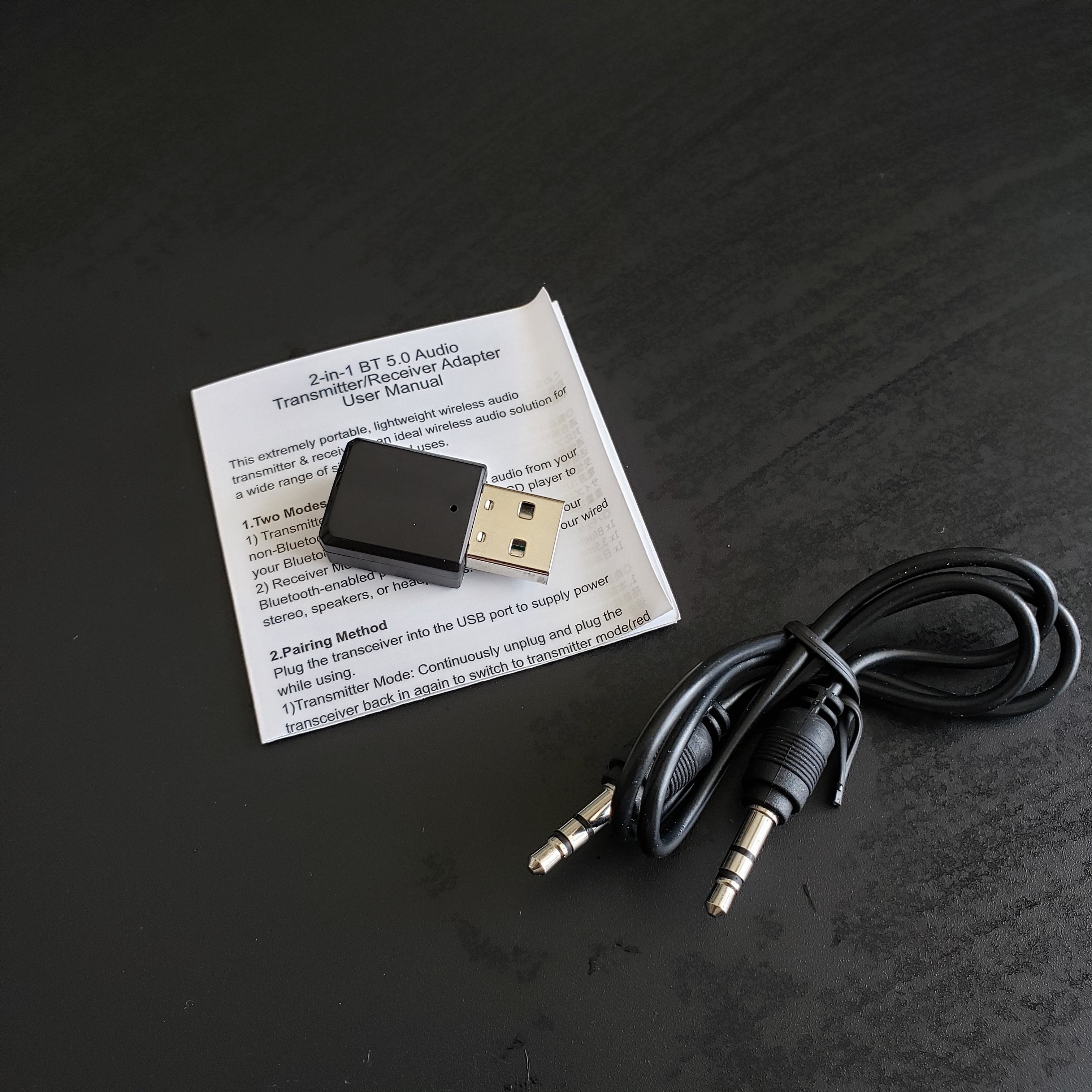 USB Bluetooth 5.0 Receiver Transmitter 2 in 1 RX TX Car Kit Stereo Music 3.5mm AUX Audio Wireless Handsfree Adapter Headphone