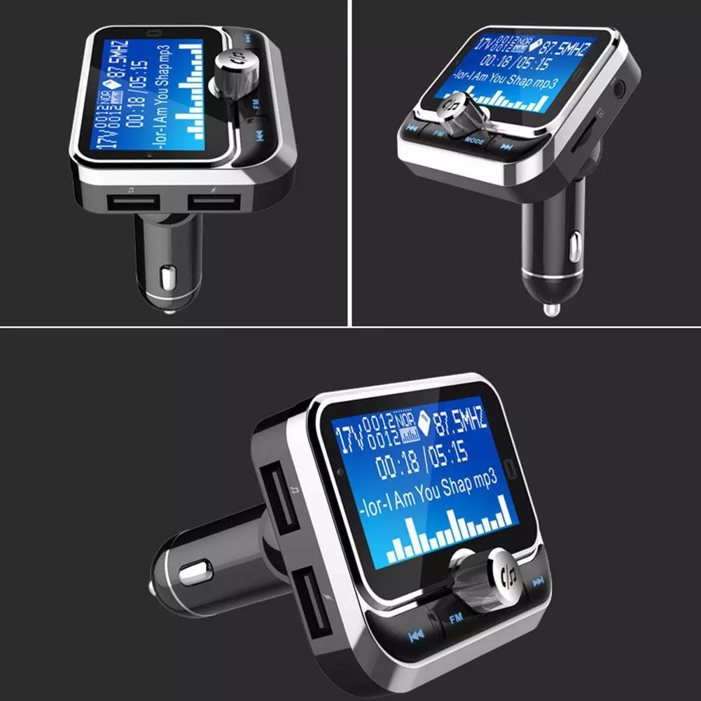 New Bluetooth Car FM Transmitter MP3 Player Hands Free Radio Adapter 2-USB Charger