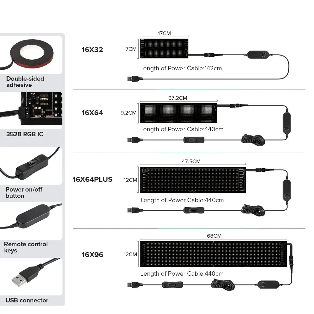 Bluetooth Control LED Car Signage Programmable Flexible Scrolling LED Display for Car Window Shop Party bar Decoration