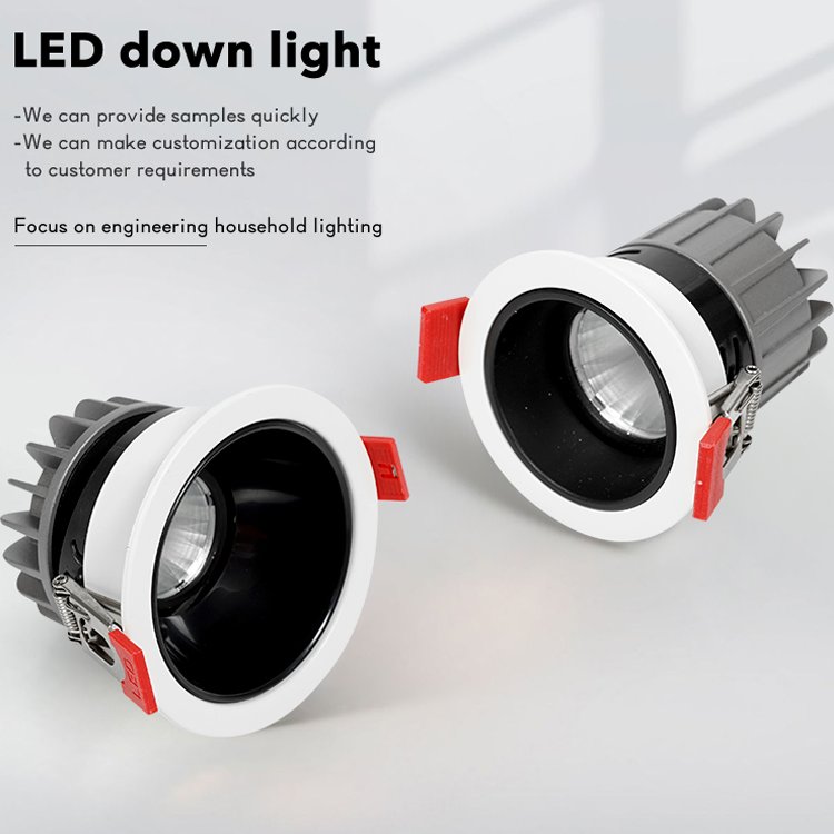 Factory Made Commercial Ultra-Thin Recessed Down Light Led Ceiling Light Spotlight Anti-Glare COB 7w 10w 12w Led Downlights
