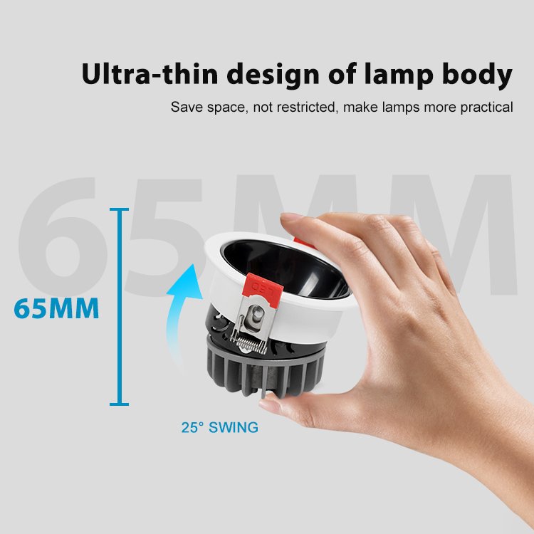 Factory Made Commercial Ultra-Thin Recessed Down Light Led Ceiling Light Spotlight Anti-Glare COB 7w 10w 12w Led Downlights