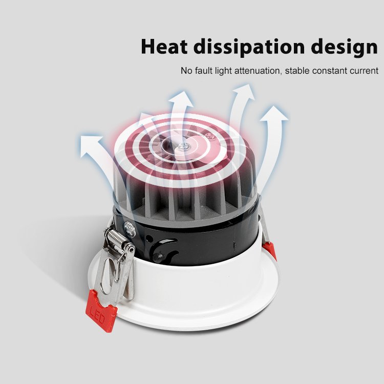 Factory Made Commercial Ultra-Thin Recessed Down Light Led Ceiling Light Spotlight Anti-Glare COB 7w 10w 12w Led Downlights