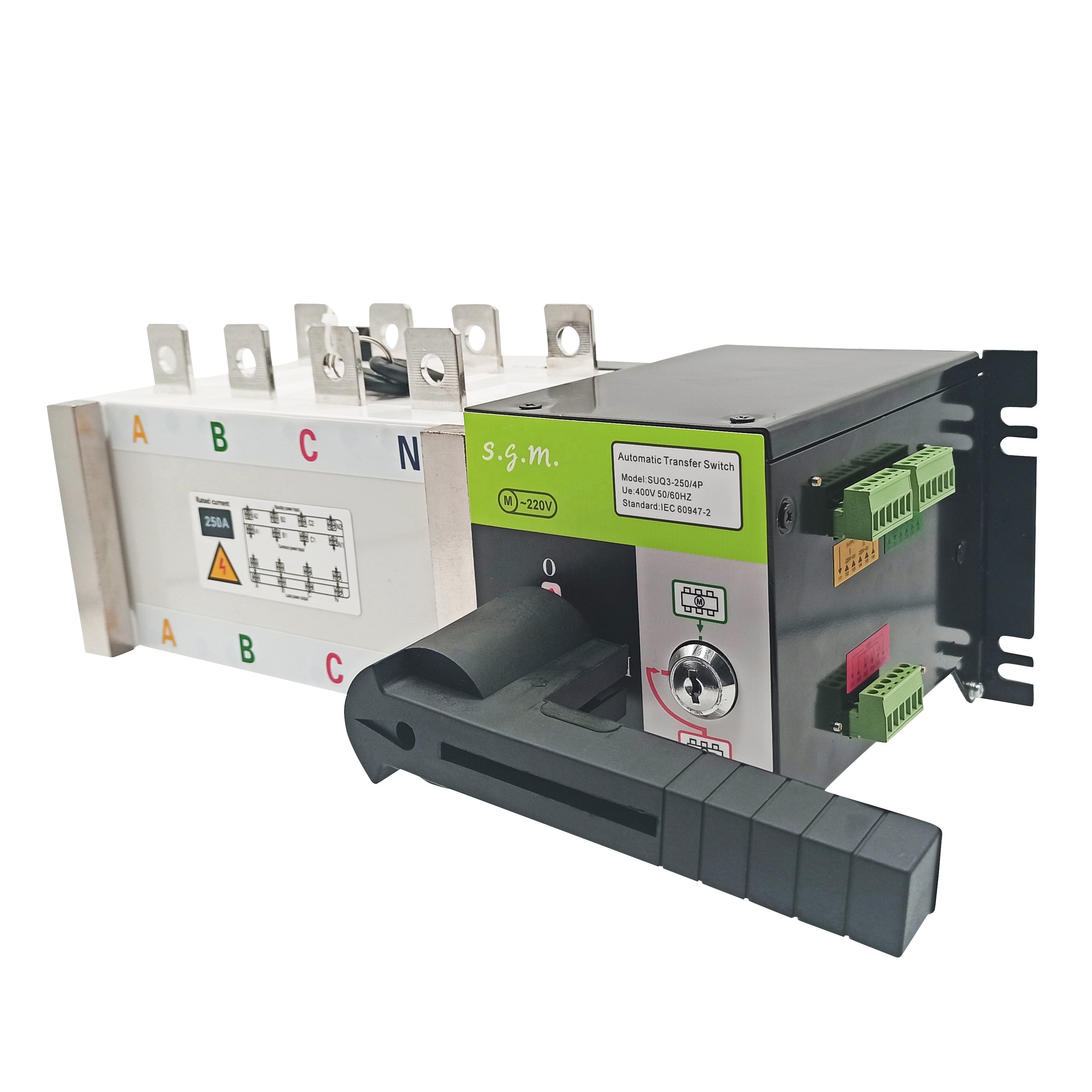 SUQ3-100A 3P 4P 100A ATS Dual Power Automatic Transfer Switch Auto Manual Changeover Switch