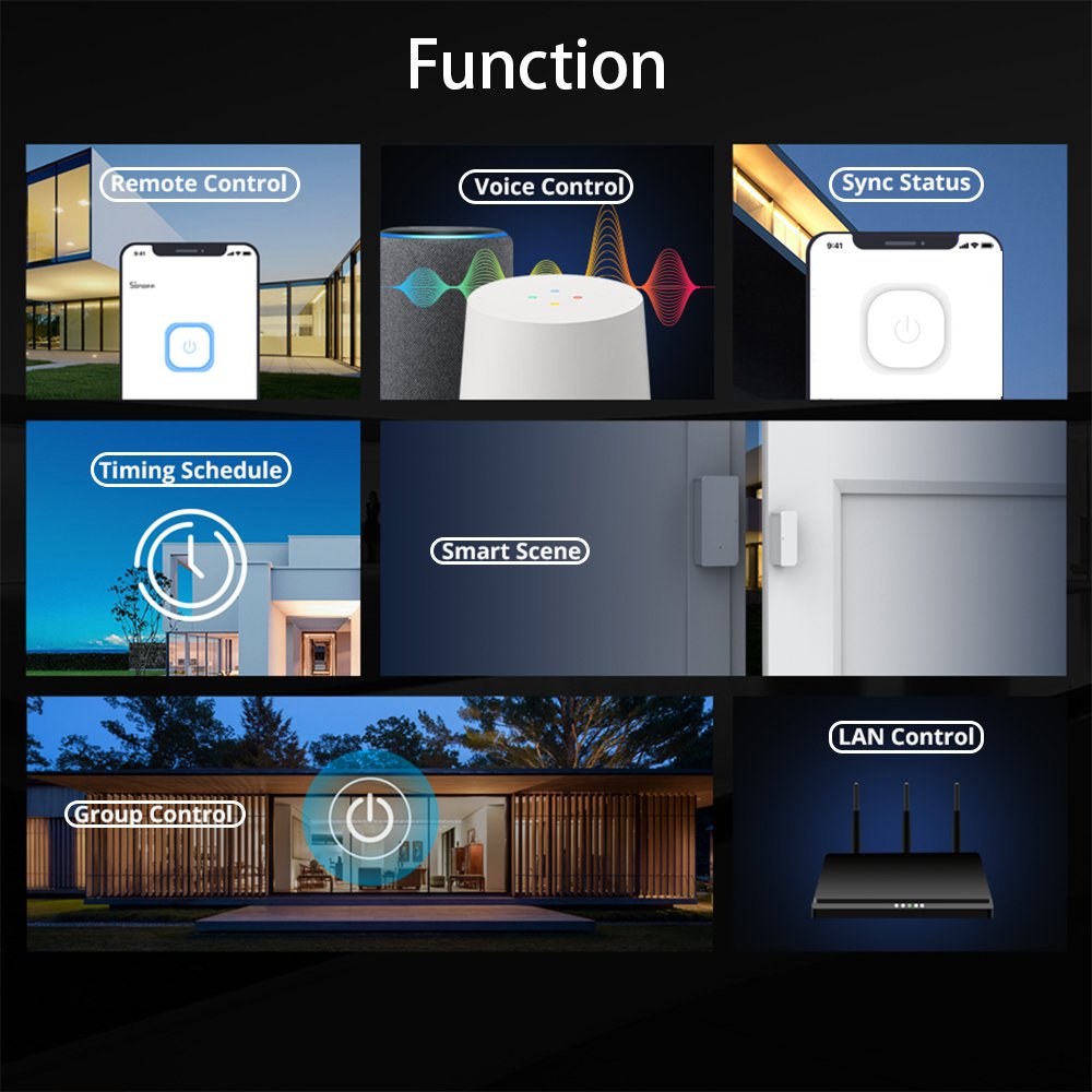 Ewelink WiFi 24V Relay Switch 1CH Module AC/DC 7-32V Alexa Switch Supports RF 433.92MHz Receiver to Control the Garage Gate