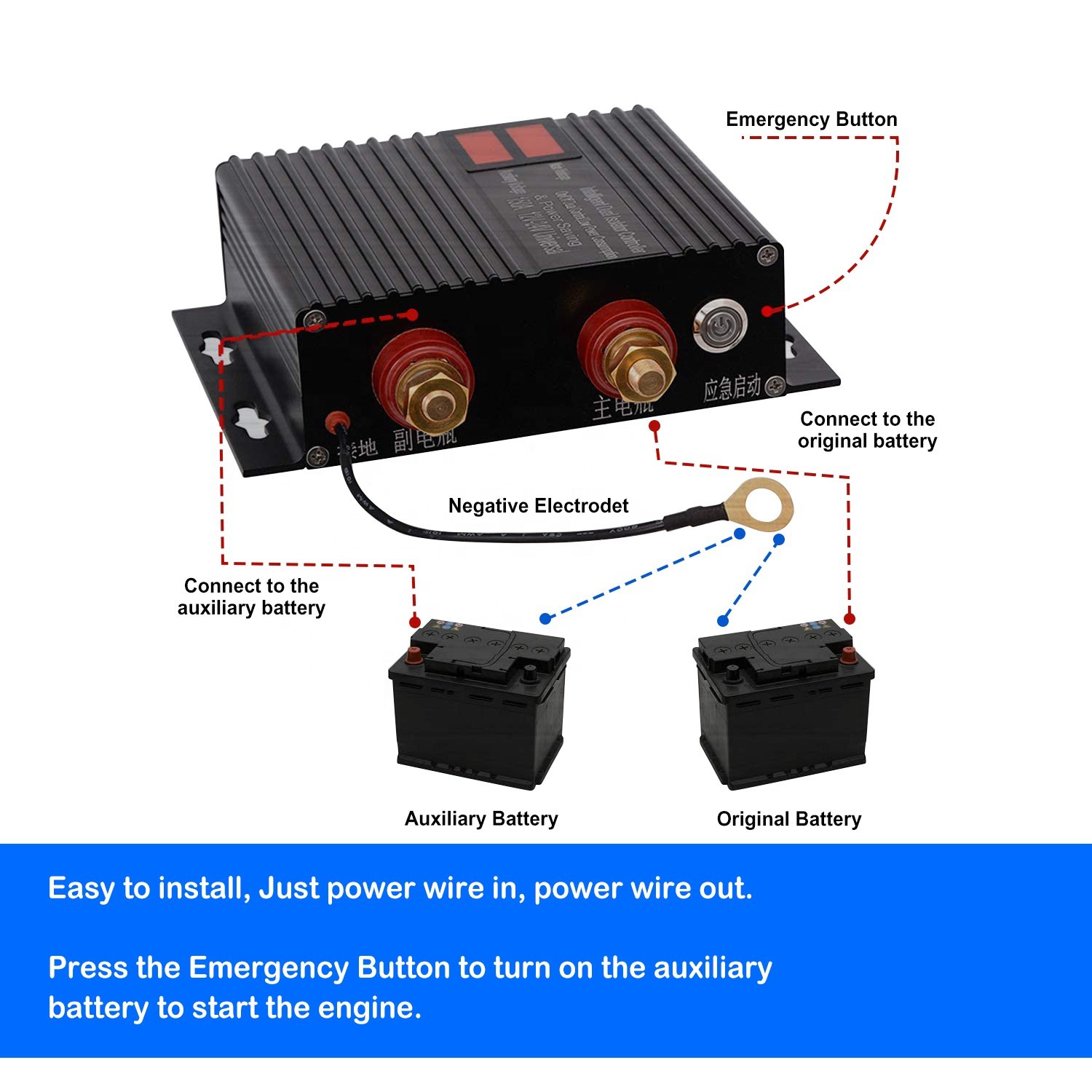 250 AMP Battery Isolator Universal 12V-24V VSR Voltage Sensitive Relay Intelligent Dual Battery Isolator Kit for Car, Truck, RV