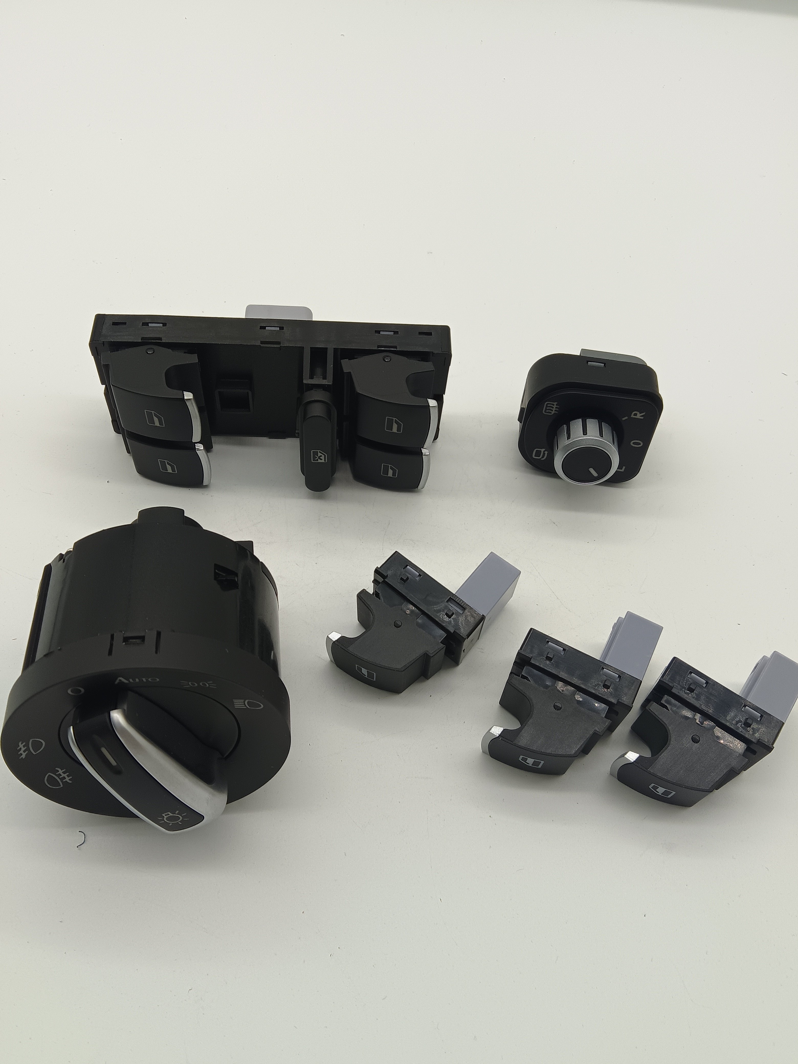 6 Pcs Headlight Switch Side Mirror Push Button Master Window Switch for Passat B6 Tiguan Caddy 5ND 941 431 B 5ND 959 857