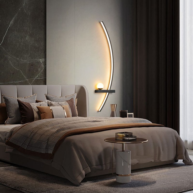 Nordic Indoor Rechargeable Wall Lamp Black Wall Light for Living Room Sofa Background Wall Decorative Lamp Luxury Sconce