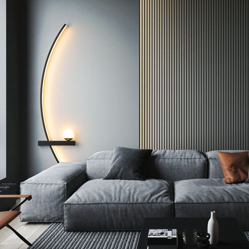 Nordic Indoor Rechargeable Wall Lamp Black Wall Light for Living Room Sofa Background Wall Decorative Lamp Luxury Sconce