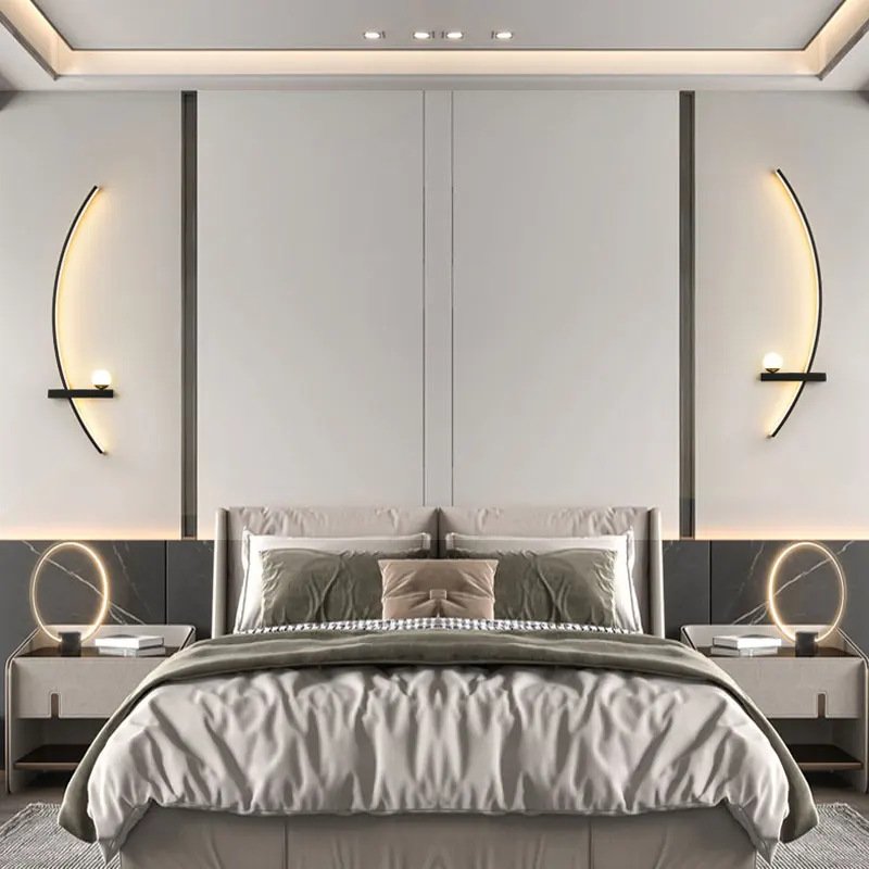 Nordic Indoor Rechargeable Wall Lamp Black Wall Light for Living Room Sofa Background Wall Decorative Lamp Luxury Sconce