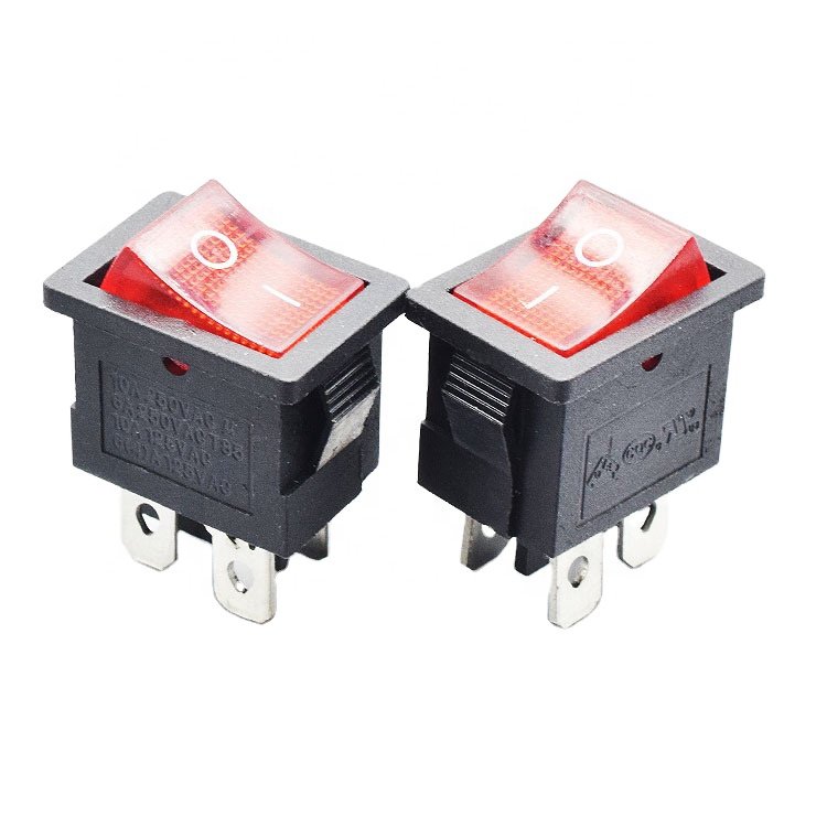 Spot Wholesale Rocker Switch Red Boat Shape Switch 3pin 2pin On Off Round Rocker Switch