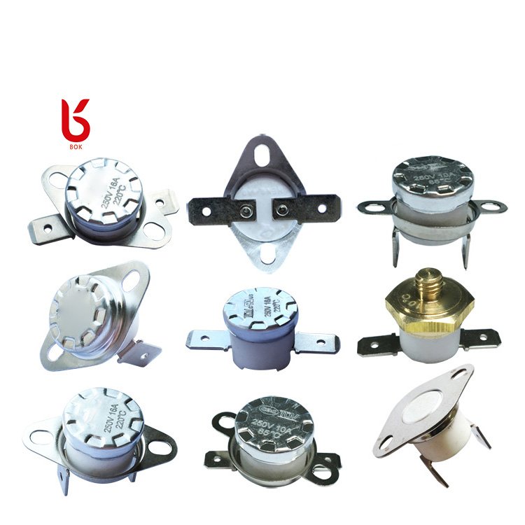 KSD301 NC Type Thermostat 75 Degree Temperature 15A Horizontal Terminal Direction Thermal Switch