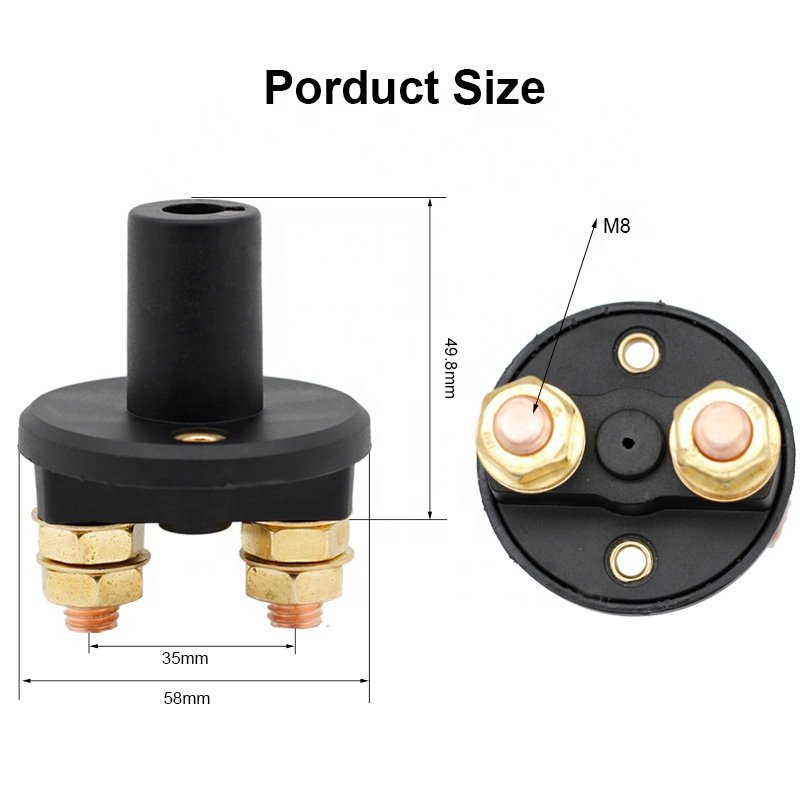 Universal Car 300A M10 M8 Master Power Rotary Auto Battery Disconnect Boat Cut Off Kill Switch Switch With Removable Key