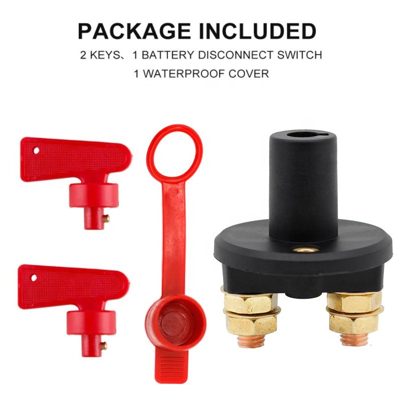 Universal Car 300A M10 M8 Master Power Rotary Auto Battery Disconnect Boat Cut Off Kill Switch Switch With Removable Key