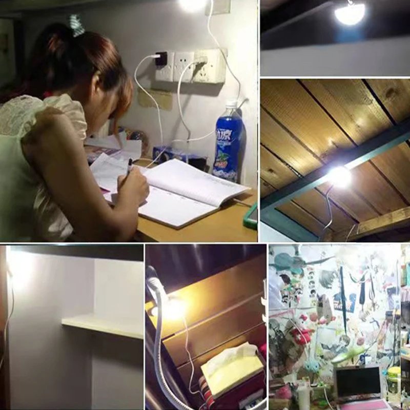 Portable USB Mini LED Night Light Reading Lamp for Dormitory Bedroom and Emergencies
