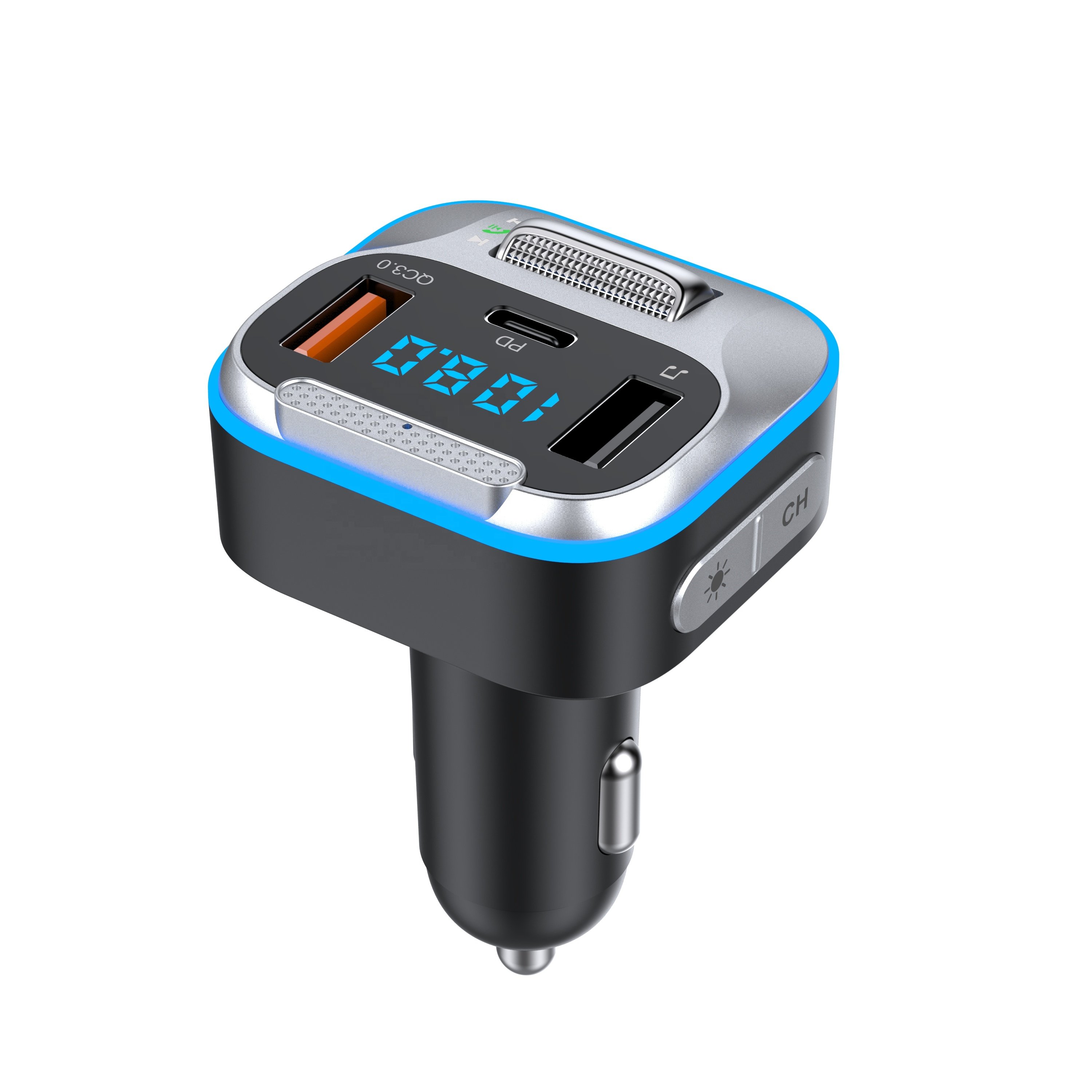 Agetunr T73 Bluetooth Adapter for Car, Type-C PD + QC3.0 Fast USB Charger, Hands Free & Audio Receiver Hi Fi Bass Support U Disk