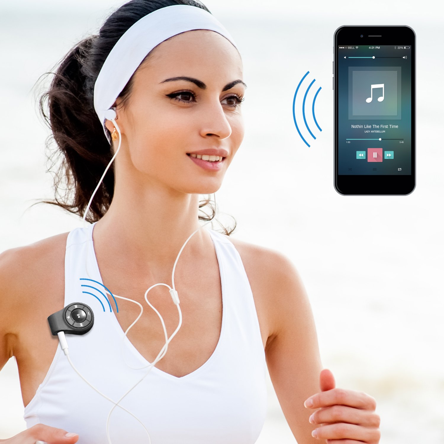 Kinlan Mini Wireless Transmitter Receiver Bluetooth Audio Adapter Car Kit with Back Clip Video Accessories