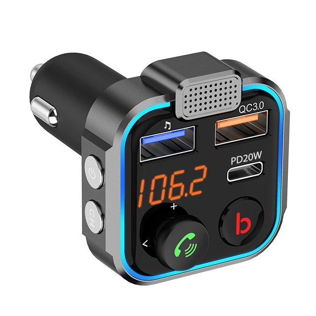PD 20W Fast Charging HiFi Bass Boost MP3 Music Player Support USB Drive Car FM Transmitter Wireless Bluetooth FM Radio Adapter
