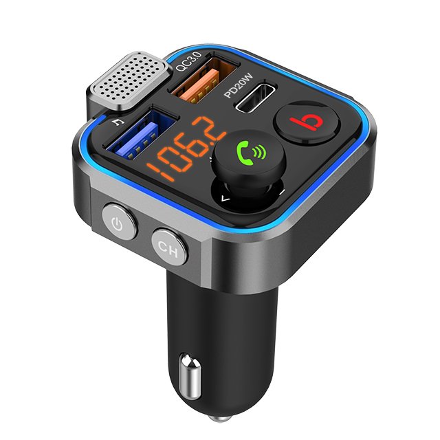 PD 20W Fast Charging HiFi Bass Boost MP3 Music Player Support USB Drive Car FM Transmitter Wireless Bluetooth FM Radio Adapter