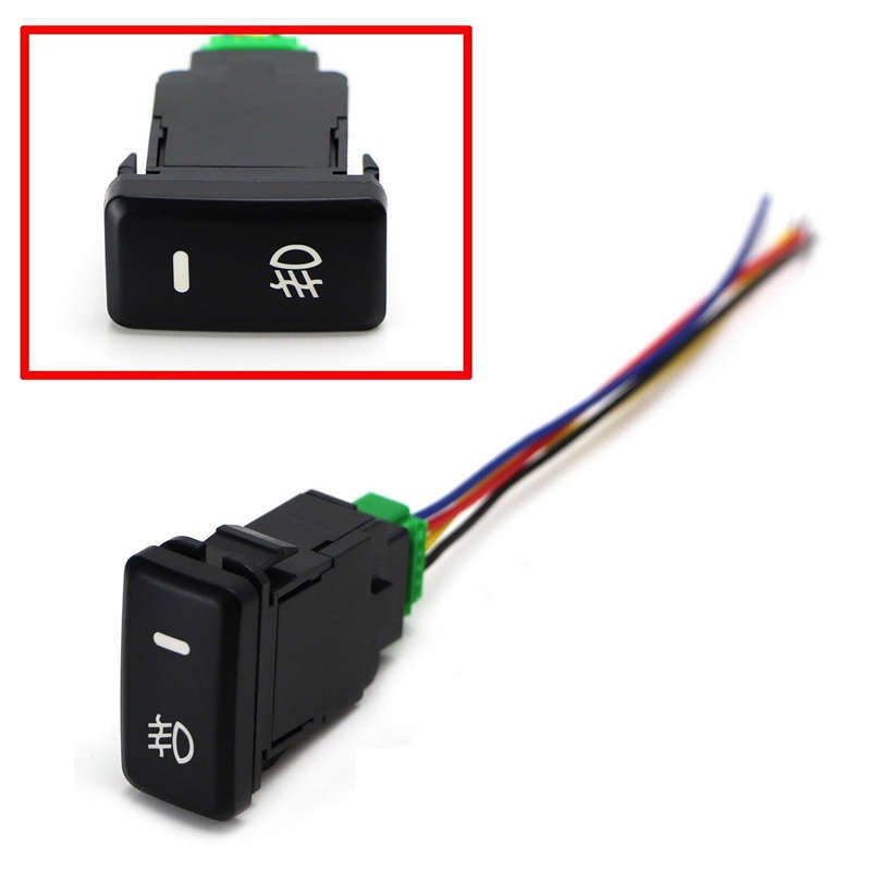 12V Fog Light Switch on OFF Power Blue Light Push Button Switch for Toyota Vios Yaris Cross corolla Modification Switch