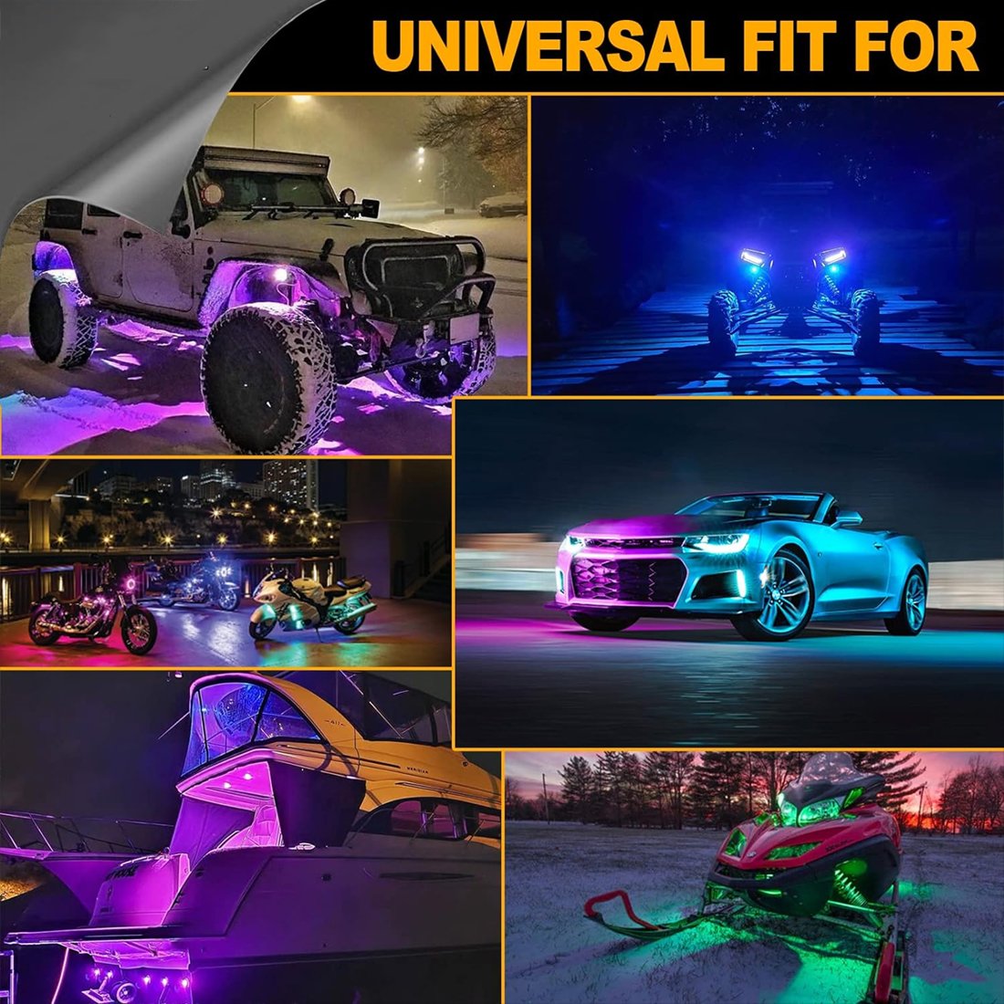 Auto Car Interior Accessories 9W 12V BlueTooth App Control LED Pod Rock Lights 4/8/12pcs Pods Kit for Off Road Utv Atv