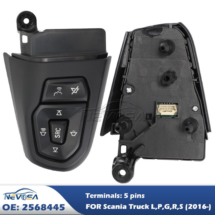 Nevosa 2568445 2093208 5 Pins Button Control Switch Steering Wheel Audio Control Switch for Scania Truck L P G R S 2016