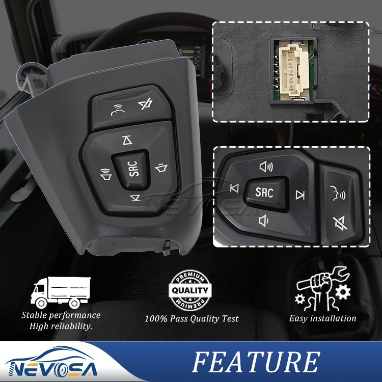 Nevosa 2568445 2093208 5 Pins Button Control Switch Steering Wheel Audio Control Switch for Scania Truck L P G R S 2016