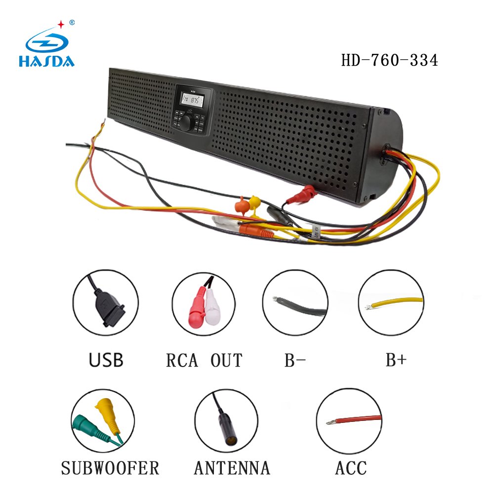 HASDA Waterproof Marine Sound bar HD-760-334 CAN USE on Car Atv Utv Ship Boat Yacht Pool Grill and so on Outdoor Place