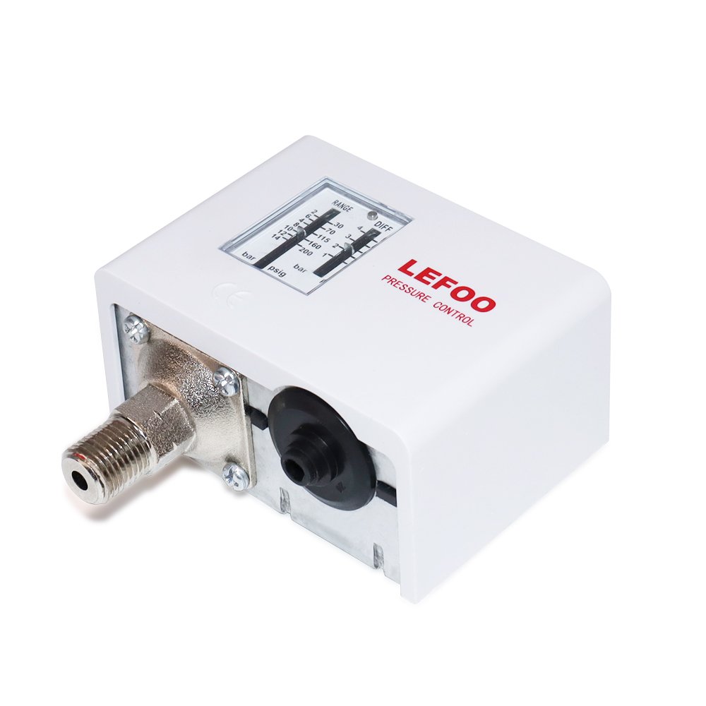 LEFOO LF55 Pressure Controller Manual Reset Differential Air Compressor Water Pump Automatic Control Pressure Switch -20~+110